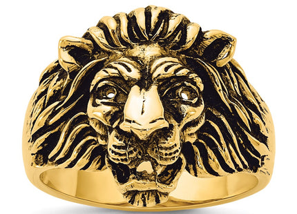 14K IBGoodman Men's Diamond and Ruby Antiqued Lion Ring Mounting