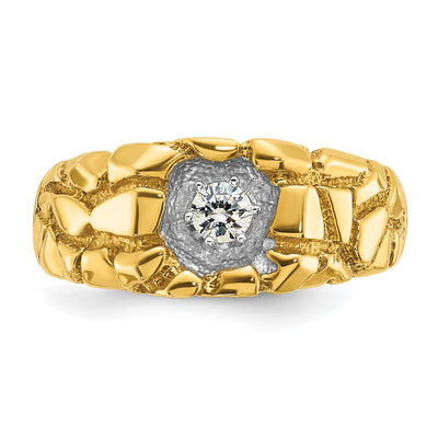 14K IBGoodman Men's 1/6 carat Diamond Nugget Complete Ring