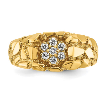 14K IBGoodman Men's Cluster 1/4 carat Diamond Nugget Complete Ring