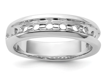IBGoodman 14K White Gold Polished Nine Stone Men's Ring Mounting