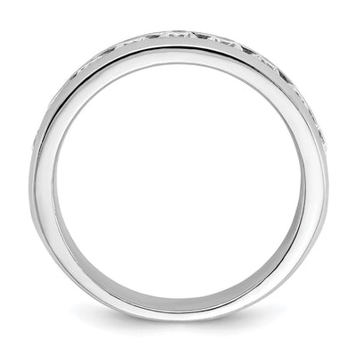 IBGoodman 14K White Gold Men's Polished 9-Stone 1 Carat AA Quality Diamond Ring