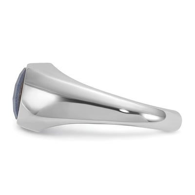 14K White Gold IBGoodman Men's Sapphire Doublet Stone Complete Ring