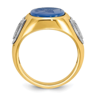 14K Two-tone IBGoodman Men's Blue Agate Complete Ring