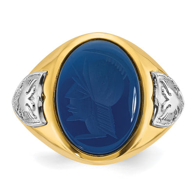14K Two-tone IBGoodman Men's Blue Agate Complete Ring