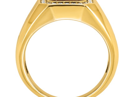 14k IBGoodman Men's Satin Ruby Doublet Stone and 1/4 carat Diamond Complete Ring