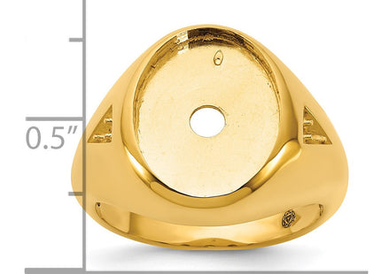 14K IBGoodman Men's Oval Gemstone and Diamond Ring Mounting
