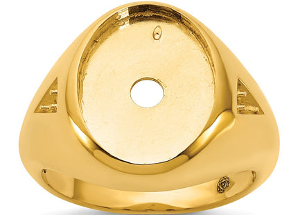 14K IBGoodman Men's Oval Gemstone and Diamond Ring Mounting