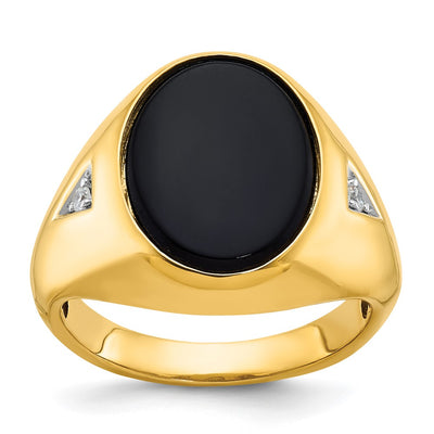 14K gold diamond oval ring