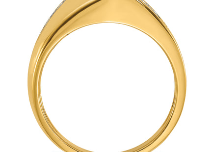 IBGoodman 14k Men's Polished and Satin 1 Carat AA Quality Diamond Ring