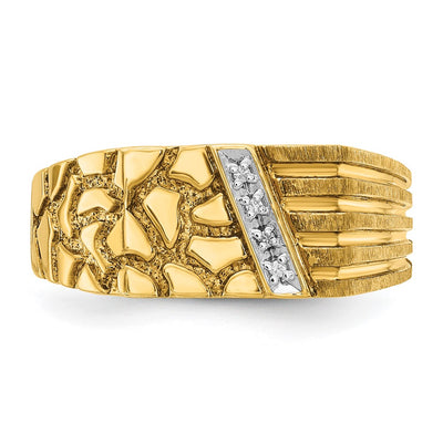14K IBGoodman Men's Diamond Nugget Complete Ring