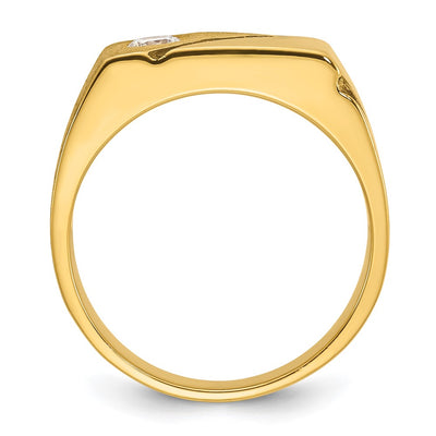 14K with Black Rhodium IBGoodman Men's Polished and Satin 1/4 carat Diamond Complete Ring