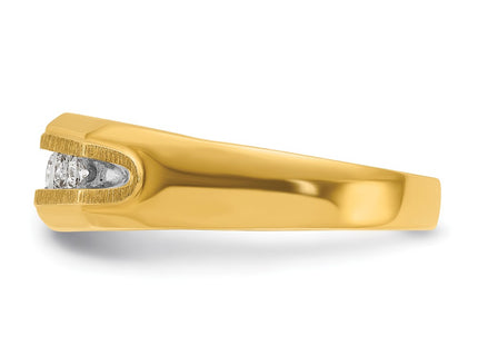 14k Yellow & Rhodium Rings Style B56685 - Classique Jewelry Inc.