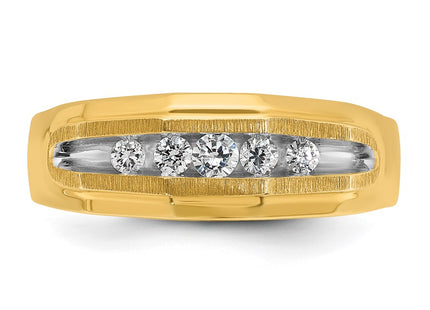 14k Yellow & Rhodium Rings Style B56685 - Classique Jewelry Inc.
