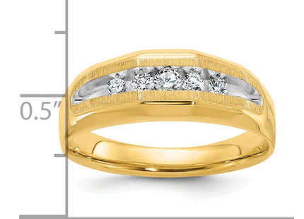 14k Yellow & Rhodium Rings Style B56685 - Classique Jewelry Inc.