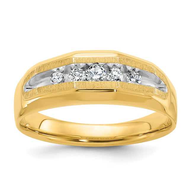 14k Yellow & Rhodium Rings Style B56685 - Classique Jewelry Inc.