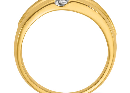 IBGoodman 14k Men's Polished and Satin 3-Stone Ring Mounting