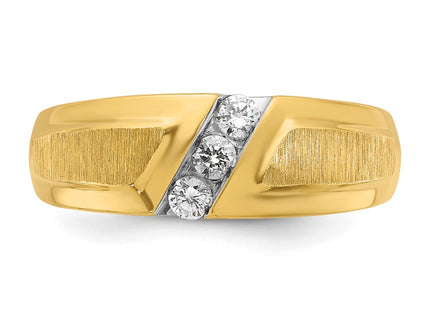 14k Yellow & Rhodium Rings Style B56699 - Classique Jewelry Inc.