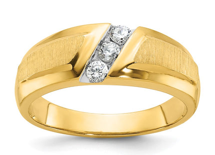 14k Yellow & Rhodium Rings Style B56699 - Classique Jewelry Inc.