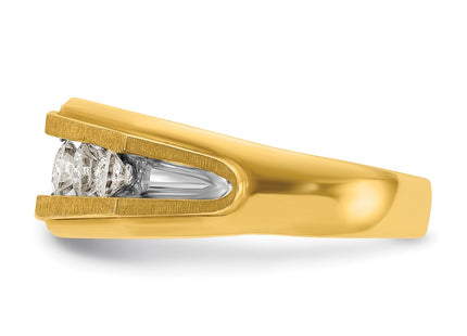 14k Yellow & Rhodium Rings Style B56716 - Classique Jewelry Inc.