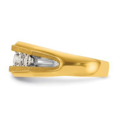 IBGoodman 14K with White Rhodium Men's Polished and Satin 5-Stone 1 Carat AA Quality Diamond Ring