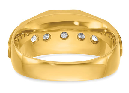 14k Yellow & Rhodium Rings Style B56716 - Classique Jewelry Inc.