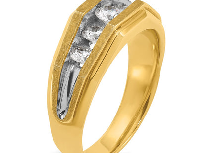 14k Yellow & Rhodium Rings Style B56716 - Classique Jewelry Inc.