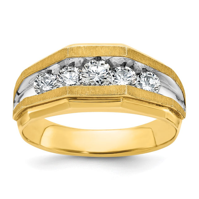 14k Yellow & Rhodium Rings Style B56716 - Classique Jewelry Inc.