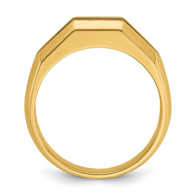 IBGoodman 14K Men's Polished Cut-Out 5-Stone 1/2 Carat AA Quality Diamond Ring