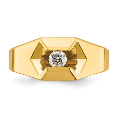 14K IBGoodman Men's Polished 1/4 Carat AA Diamond Ring