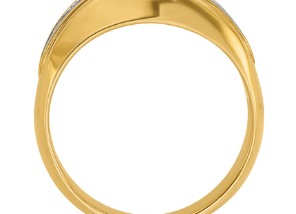 IBGoodman 14k with White Rhodium Men's Polished and Satin 1/2 Carat AA Quality Diamond Ring