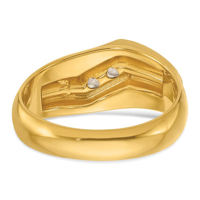 IBGoodman 14K with White Rhodium Men's Polished and Satin 1/2 Carat AA Quality Diamond Ring