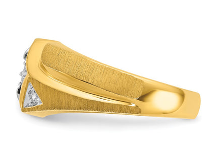 14k Yellow & Rhodium Rings Style B56827 - Classique Jewelry Inc.