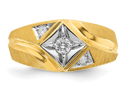 14k Yellow & Rhodium Rings Style B56827 - Classique Jewelry Inc.
