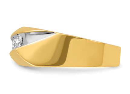 14k Yellow & Rhodium Rings Style B56894 - Classique Jewelry Inc.