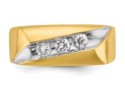 14k Yellow & Rhodium Rings Style B56894 - Classique Jewelry Inc.