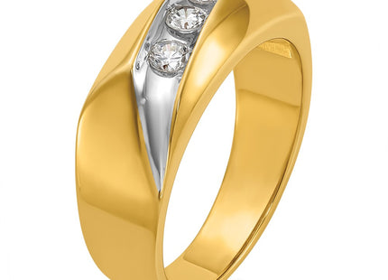 14k Yellow & Rhodium Rings Style B56894 - Classique Jewelry Inc.