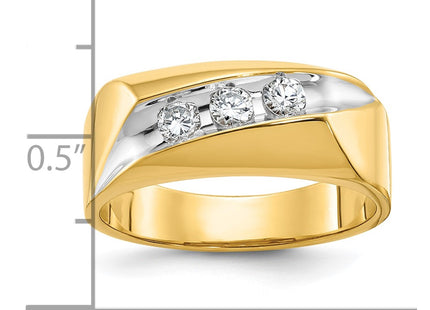 14k Yellow & Rhodium Rings Style B56894 - Classique Jewelry Inc.