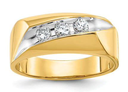 14k Yellow & Rhodium Rings Style B56894 - Classique Jewelry Inc.