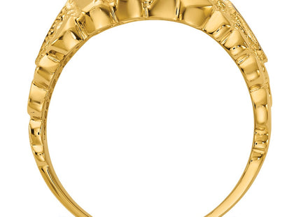 IBGoodman 14K Men's Polished and Nugget Textured Blue Lodge Master Masonic Ring Mounting