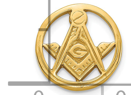 14k Men's Polished and Beaded Masonic Circle Tie / Lapel Pin