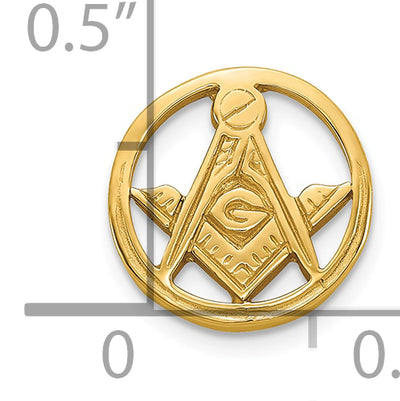 14K Men's Polished and Beaded Masonic Circle Tie / Lapel Pin