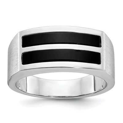 14K white gold onyx ring