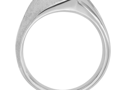 14k White Gold IBGoodman Men's Polished & Satin 3-Stone Ring Mounting