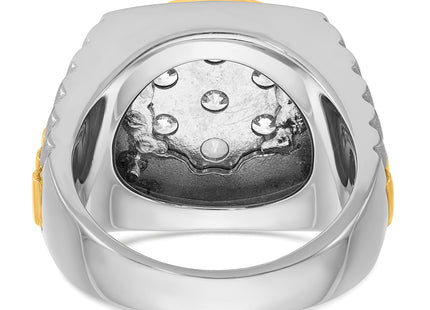 14ktt IBGoodman Men's Polished Satin & D/C Round Cluster Ring Mtg