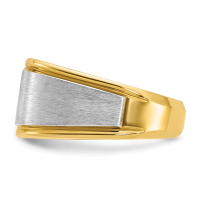 14K Two-tone IBGoodman Men's Polished and Satin carat Diamond Complete Ring