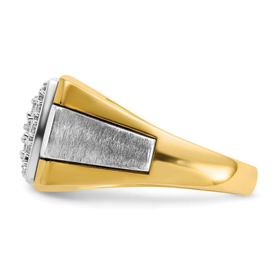 IBGoodman 14K Two-tone Men's Polished and Satin 1/2 Carat AA Quality Diamond Ring