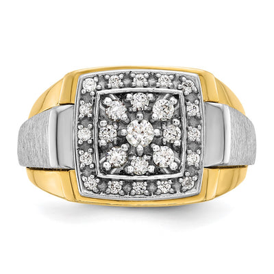 IBGoodman 14K Two-tone Men's Polished and Satin 1/2 Carat AA Quality Diamond Ring