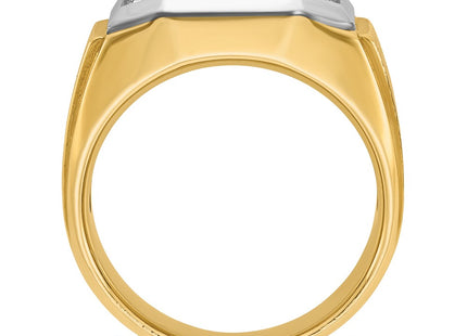 14k Yellow & Rhodium Rings Style B58809 - Classique Jewelry Inc.