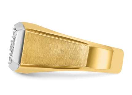 14k Yellow & Rhodium Rings Style B58809 - Classique Jewelry Inc.