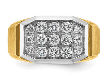 14k Yellow & Rhodium Rings Style B58809 - Classique Jewelry Inc.